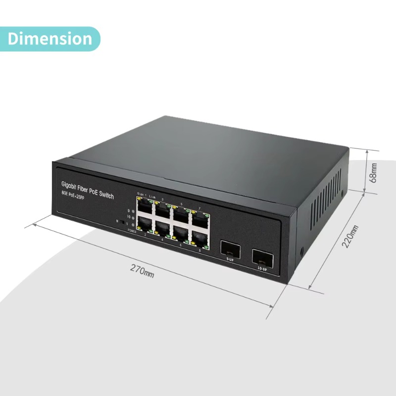 OEM ODM 8-Ports Full Gigabit N - Managed Gigabit Poe Switch 8 Port 802.3At review and price